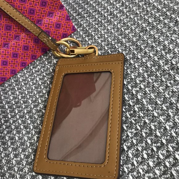 Tory Burch Monogram Lanyard ID Credit Card Holder - Picture 5 of 7